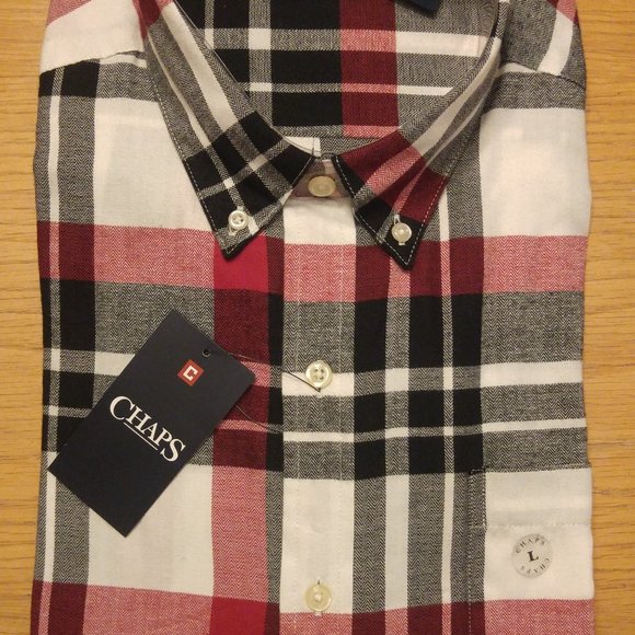 Chaps Men's Long-Sleeved Flannel Shirt, Size L - Picture 1 of 6